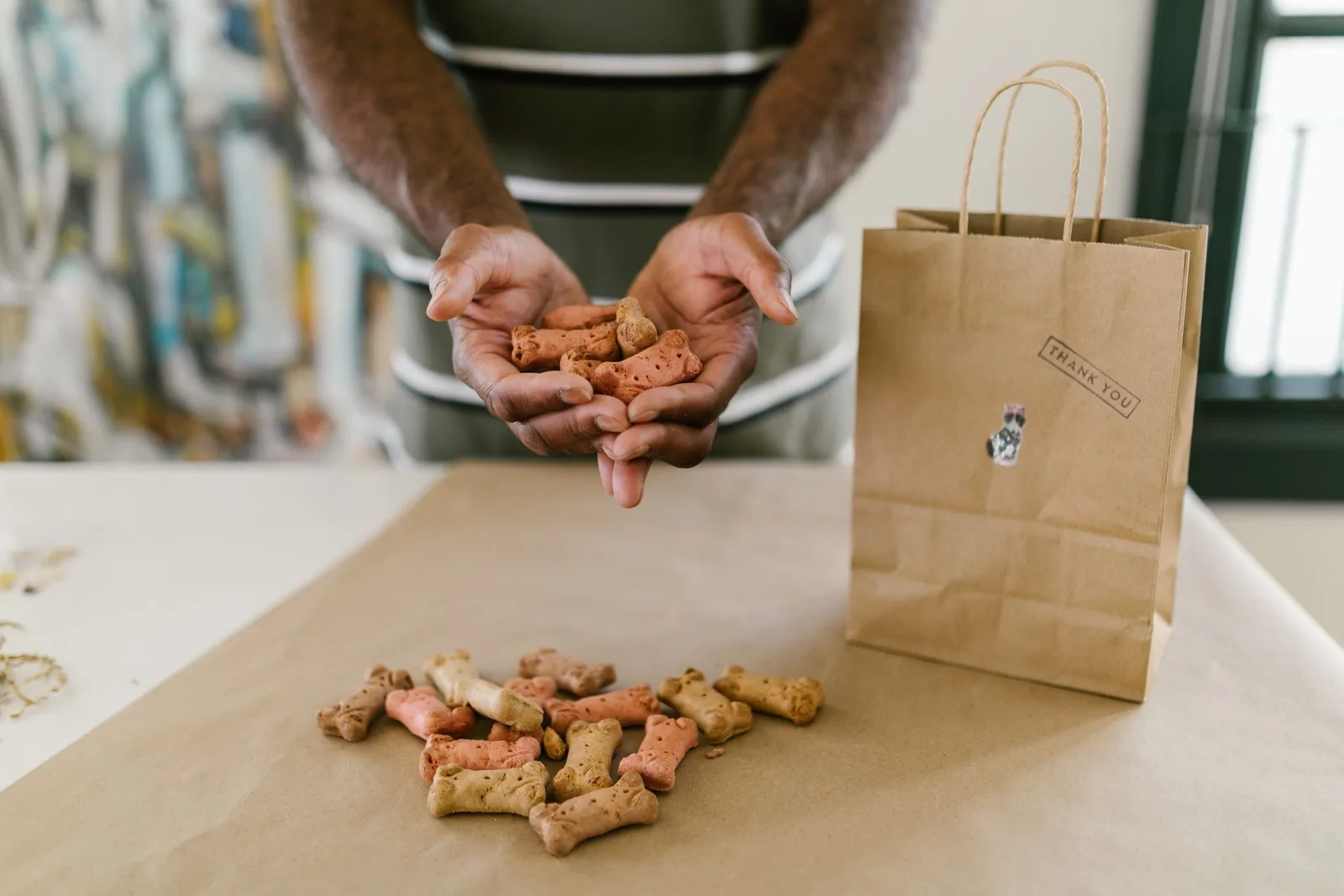 Thank-you kraft bag packed with a retail order