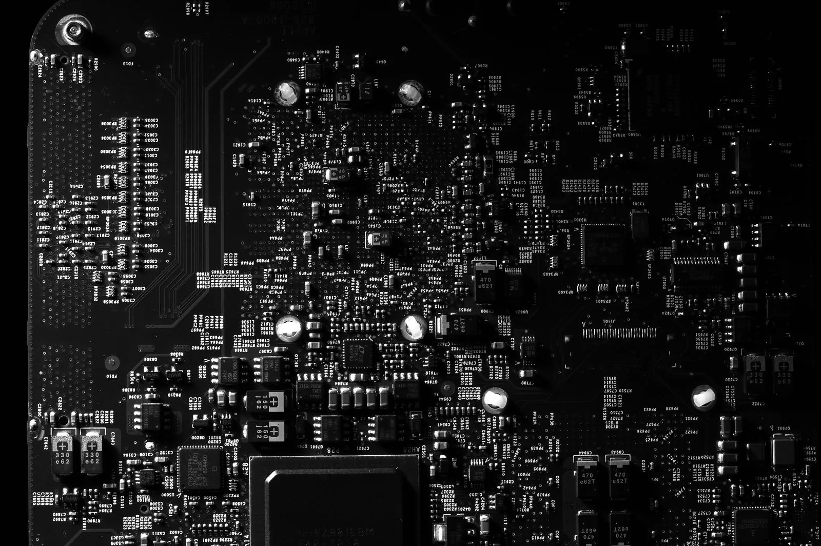 Circuit board prototype during electronics development