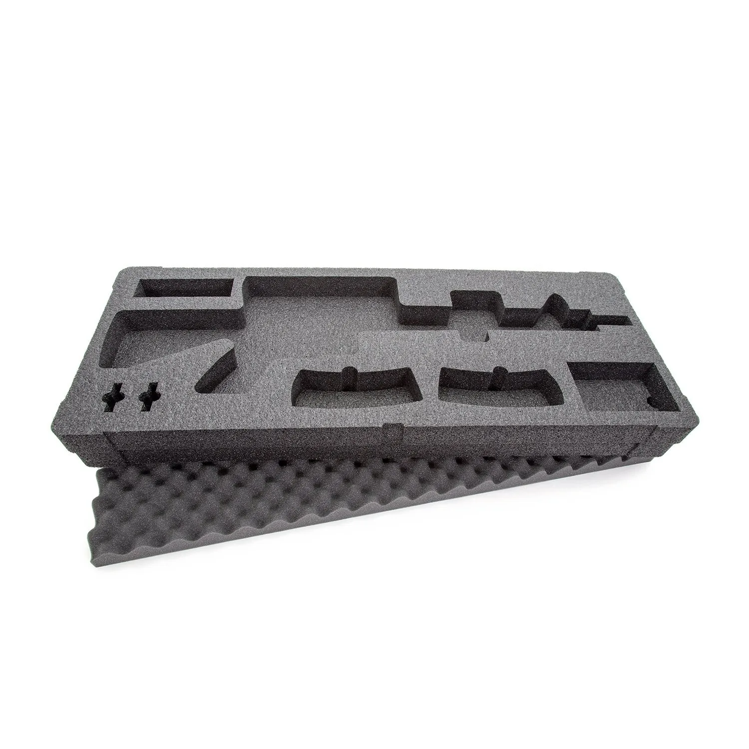 Custom foam insert with cutouts sized to protect each product