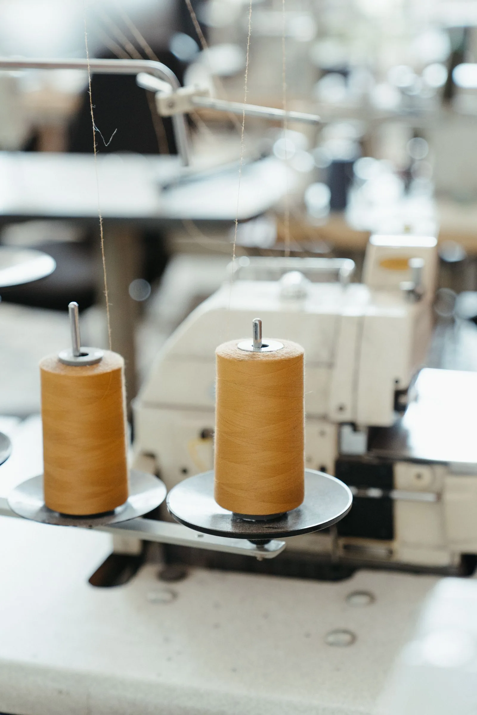 Garment workers producing custom apparel for a brand