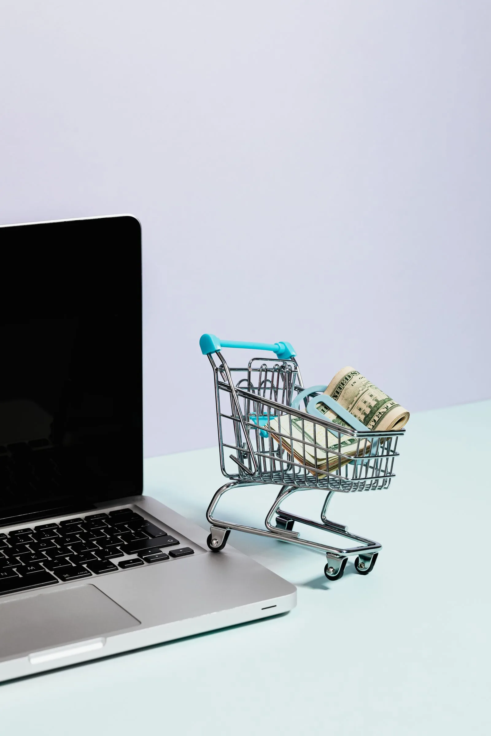 Online seller managing an ecommerce store on a laptop